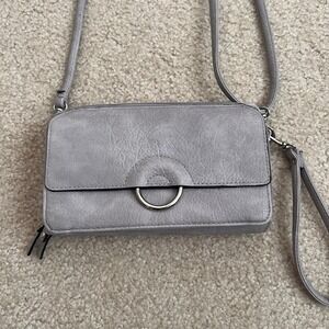 NWOT Crossbody Bag Wallet‎ Clutch with Card Slots and Removable Strap Gray
